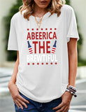 Women's Independence Day T Shirt Pattern Printed Short-Sleeved T-shirt