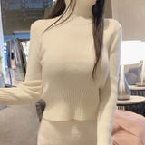 Women Long Sleeve Shirt Short Autumn and Winter Knitwear Sweater