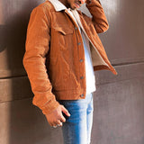Men Jack Corduroy Jacket Men's Lamb Wool Denim Coat