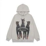 Men Hoodie Hound Printed Hoodie Hip Hop Loose Animal Dog Leisure Pullover Hoodie