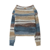 Women Sweater Autumn Striped Sweater Casual Long Sleeve Sweater