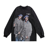 Men Long Sleeve Shirt Vintage Long Sleeve Vintage Bottoming T-shirt Men and Women Vibe
