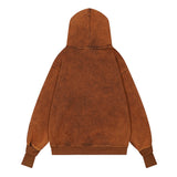 Men Hoodie Distressed Washed Hooded Sweater