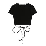 Women T-shirt Letter Printed Short T-shirt Women's Summer Casual