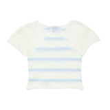 Women Sweater Short-Sleeved Sweater for Girls Summer Color Matching Short round Neck
