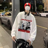 Men Hoodie Vintage Sweater Men's Autumn Hiphop Couple Casual round Neck