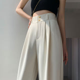 Palazzo Pants High-Grade Suit Pants Women's Summer Loose Straight Wide-Leg Pants