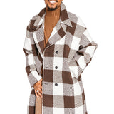 Men Jack Men's Overcoat Coat Plaid Trench Coat Autumn and Winter