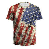 National Flag Day T Shirts Summer Independence Day Printed T-shirt Men
