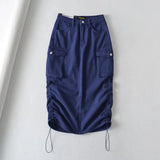 Women Skirt Retro Workwear Denim Long Skirts Female Spring and Autumn Skirt