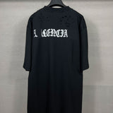Men T-shirts LOGO washed and worn old T-shirts short sleeves loose and casual