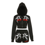Women Co-Ord Set Fall Women's Clothing Printed Short Top Suit