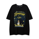 Men's T Shirt Graffiti Printing Short-Sleeved T-shirt Men's and Women's Hiphop