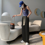Palazzo Pants High Waist Drooping Ice Silk Wide-Leg Pants Women's Loose All-Matching Straight Casual