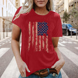 Women Independence Day T Shirt Printed Short-Sleeved Top Female Summer