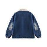 Unisex Jacket Winter Denim Lambswool Jacket