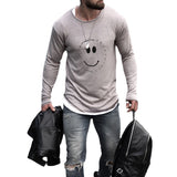 Men T Shirt Spring and Autumn Long Sleeve Cotton T-shirt Printed Men