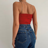 Women Halter Tops Spring/Summer Fashion Sexy V-neck Slim Fit Top