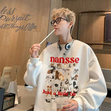 Men Hoodie round Neck Sweater Men's Autumn Fashion Brand Printed Loose Casual