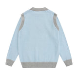 Men Hoodie round Neck Sweater Button Removal Sleeve Vest