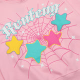 Men Hoodie Spider Web XINGX Printed Hooded Loose Sweater