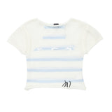 Women Sweater Short-Sleeved Sweater for Girls Summer Color Matching Short round Neck