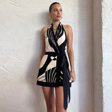 Women's Desses Printed Dress Short Skirt