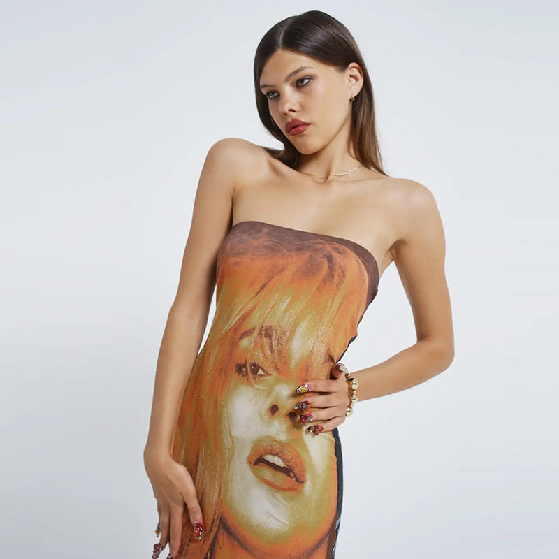 Women's Desses Summer Women's Retro Printed Sexy Sheath Dress