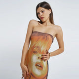 Women's Desses Summer Women's Retro Printed Sexy Sheath Dress
