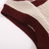 Women Vest Knitted Vest Women's Contrast Color Fit Short Sleeveless Top