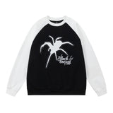 Men Hoodie Spider Patch Crew Neck Sweater Men
