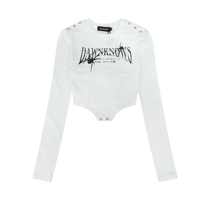 Women Long Sleeve T-Shirt Women's Slim Print Short