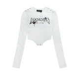 Women Long Sleeve T-Shirt Women's Slim Print Short