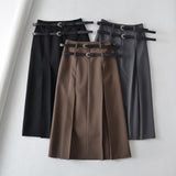 Women Skirt Preppy Style Skirt Women's Spring and Autumn High Waist