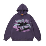 Men Hoodie Retro Car Printed Hoodie