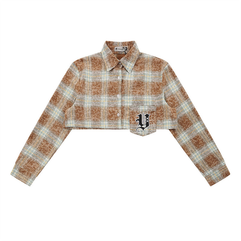Women Long Sleeve Shirt Women's Short Long Sleeve Shirt Autumn Washed and Worn Casual