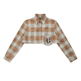 Women Long Sleeve Shirt Women's Short Long Sleeve Shirt Autumn Washed and Worn Casual