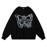 Men Hoodie Graffiti Printed Crew Neck Sweatshirt Men's Trendy Casual Loose