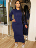 Women Dresses Winter Women's Clothing Split Long Sleeve Dress