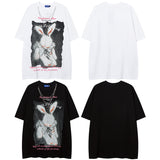 Men T Shirt Hip-Hop Street Retro Bottoming T-shirt Casual All-Match Short-Sleeved Men and Women