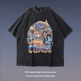Men T Shirt round Neck Cotton Street National Fashion Loose Hip Hop Short Sleeve T-shirt