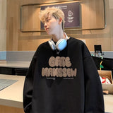 Men Hoodie Crew Neck Pullover Sweatshirt Men's Autumn Letters Loose Casual