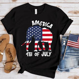 Women's Independence Day T Shirt round Neck Short Sleeve T-shirt Women's Top