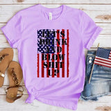 Women's Independence Day T Shirt round Neck Short Sleeve T-shirt Women's Top