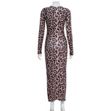 Women's Desses Women's round Neck Long Sleeve Printed Dress