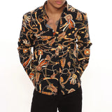 Men Shirt Autumn Fashion Cardigan Personalized Printed Men