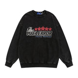 Men Hoodie Loose Letter Printing Men Leisure Washed-out Distressed