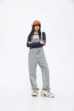Unisex Pants Autumn Vintage Denim Suspender Pants
