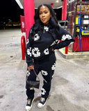 Women Co-Ord Set Women's Clothing Autumn and Winter Printing Sweatshirt Sports