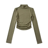 Women T-Shirt Bottoming Shirt Women's Tight Top T-shirt